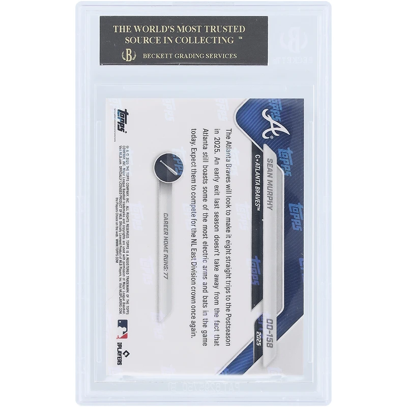 Sean Murphy Atlanta Braves 2025 Topps Now Road to Opening Day Black Label #OD-158 BGS Authenticated 10 Card - 10,10,10,10 Subgrades
