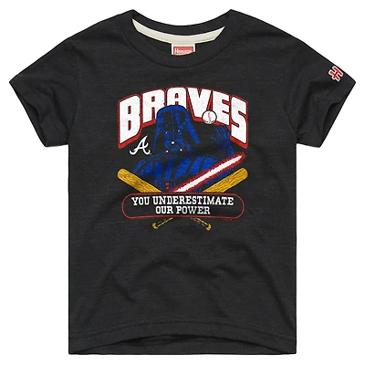 Toddler Homage Charcoal Atlanta Braves Star Wars x MLB Dark Side T-Shirt
