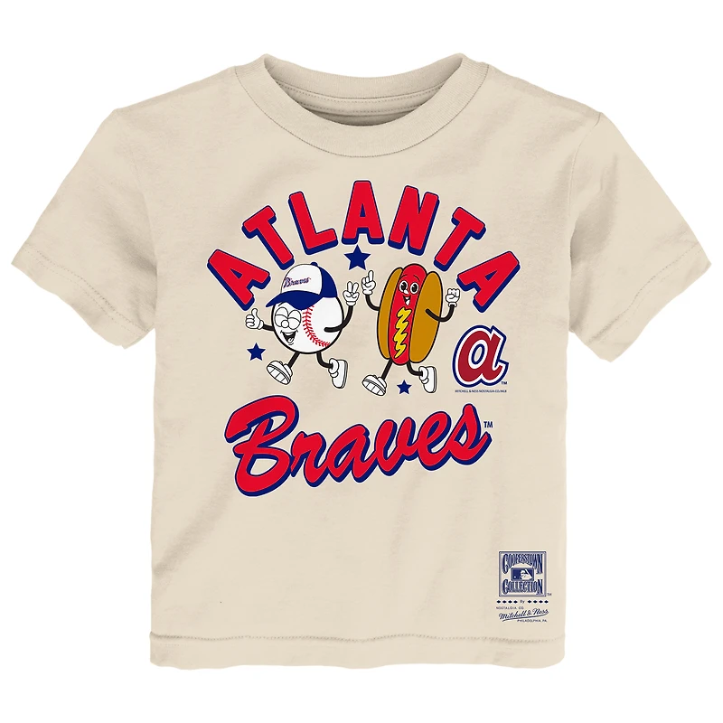 Toddler Mitchell & Ness Natural Atlanta Braves Snack T-Shirt