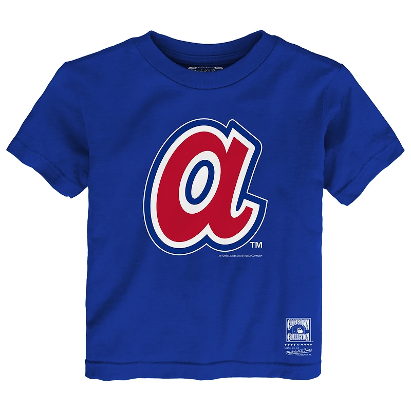 Toddler Mitchell & Ness  Royal Atlanta Braves Retro Logo T-Shirt