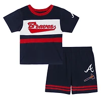 Ensemble t-shirt et short bleu marine pour tout-petits des Braves d'Atlanta Bonus Ball