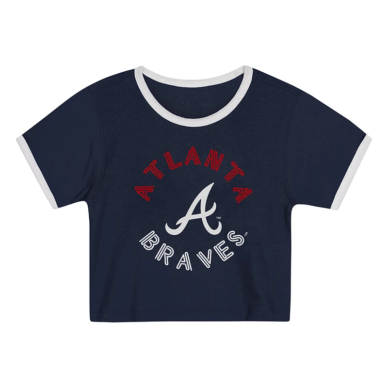 Ensemble t-shirt et short bleu marine Atlanta Braves Double Run pour tout-petit