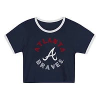 Ensemble t-shirt et short bleu marine Atlanta Braves Double Run pour tout-petit
