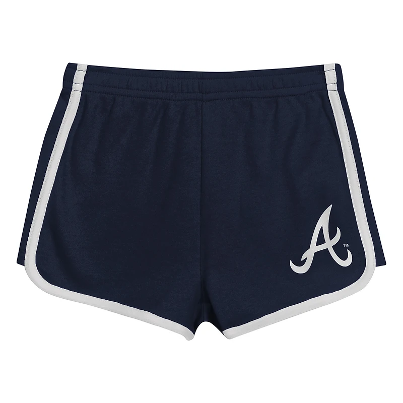 Ensemble t-shirt et short bleu marine Atlanta Braves Double Run pour tout-petit