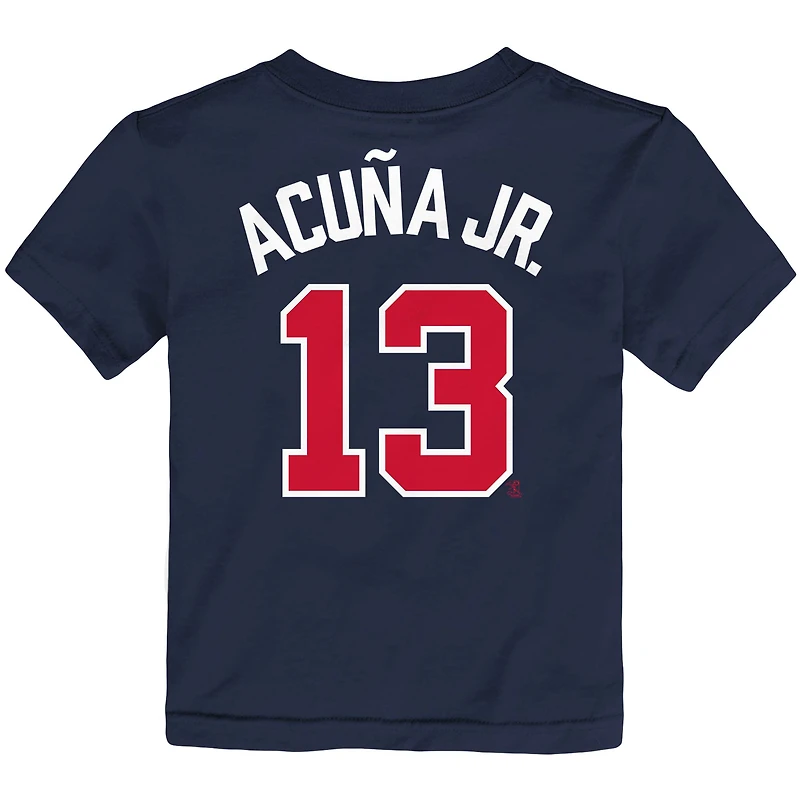 Bambin Nike Ronald Acuna Jr. Navy Atlanta Braves Player Name & Number - T-shirt