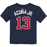 Bambin Nike Ronald Acuna Jr. Navy Atlanta Braves Player Name & Number - T-shirt