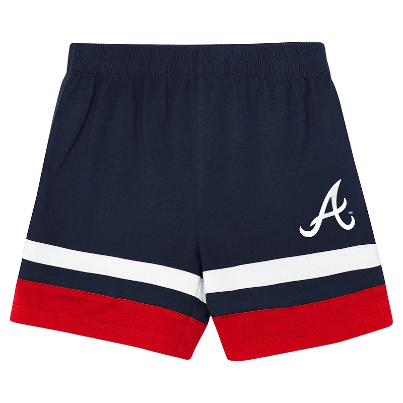 Ensemble t-shirt et short Outerstuff bleu marine Atlanta Braves Ground Ball pour tout-petit