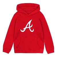 Toddler Red Atlanta Braves Primary Logo Fleece Pullover Hoodie