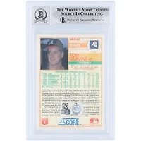Carte de recrue autographiée de Tom Glavine (Atlanta Braves) de 1988, Score n° 638, authentifiée Beckett Fanatics Witnessed (9/10).