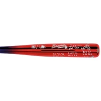 Bâton chromé Big Time Bats autographié par Tom Glavine (Atlanta Braves) avec inscriptions multiples