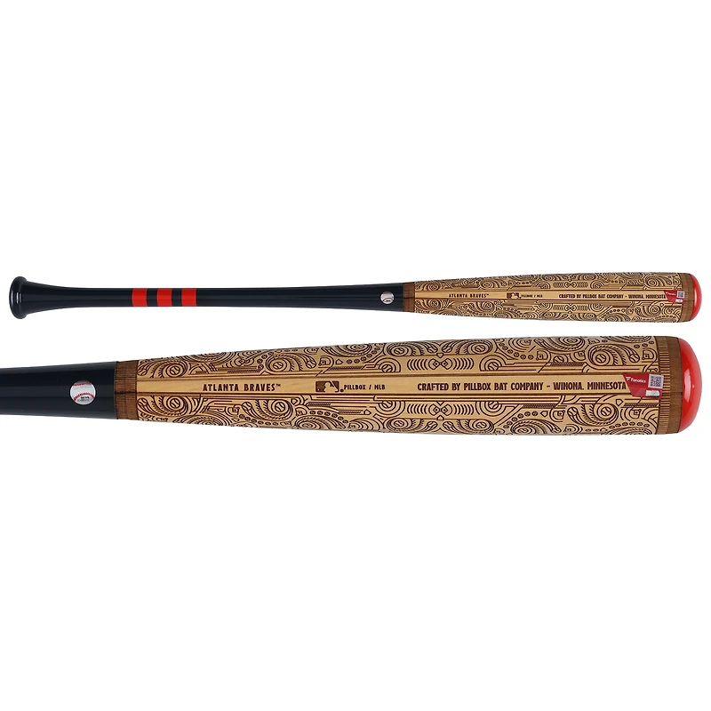 Bâton autographié par Tom Glavine des Braves d'Atlanta, série Pillbox Bat Company Mural, avec inscription « MVP des World Series 1995
