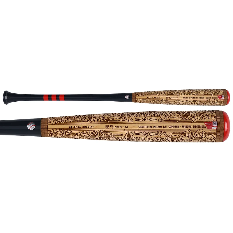 Bâton de baseball Pillbox Bat Company Mural Series autographié par Tom Glavine (Atlanta Braves) avec inscription « MVP des World Series 1995 » - Édition limitée à 5 exemplaires