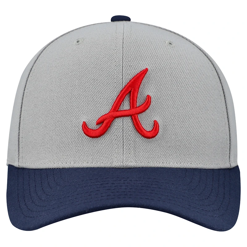 Casquette à pression Crown Snap Basic Pro des Braves MLB V100492, modèle HATMENSNP HP14805-ABRGREY