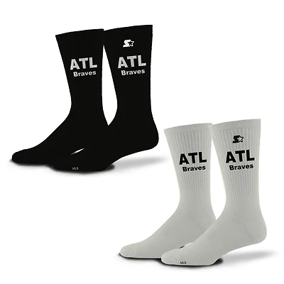 Unisex Starter Atlanta Braves Assist Socks 2 Pack
