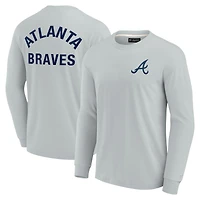 T-shirt unisexe Fanatics gris Atlanta Braves Elements super doux à manches longues