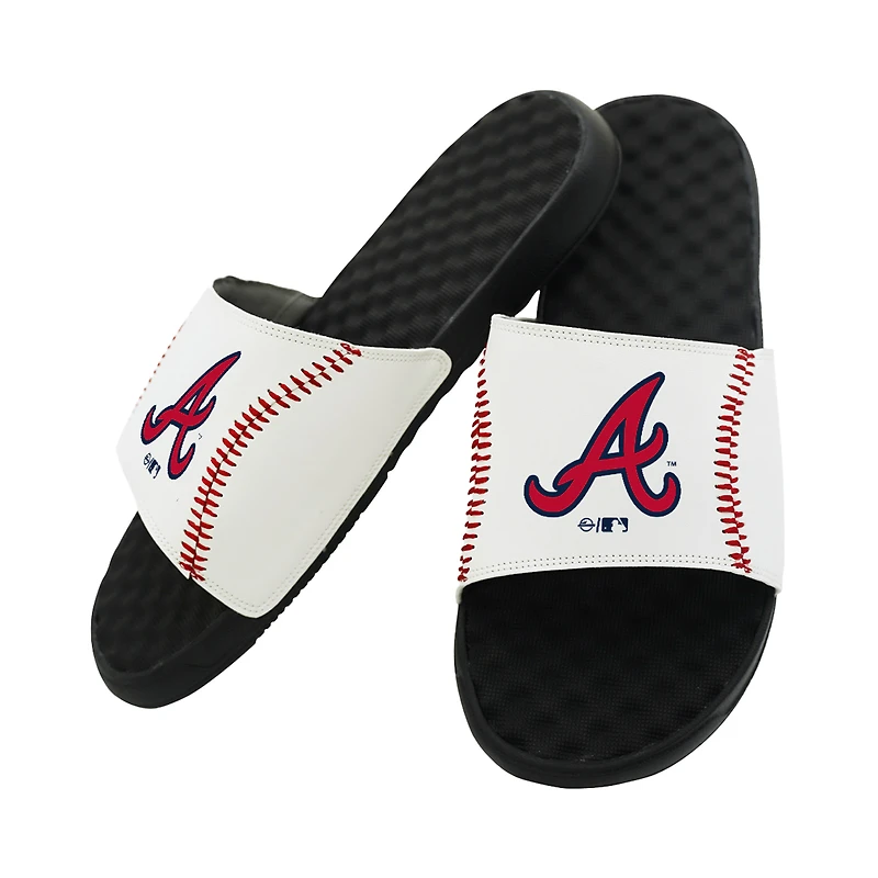Sandales unisexes ISlide Atlanta Braves à motif baseball