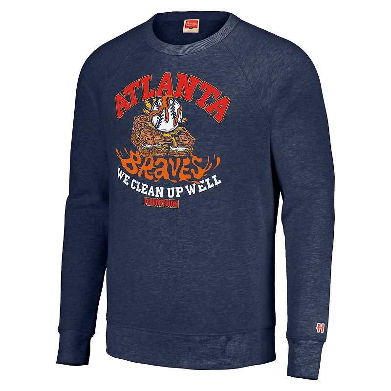 Sweat-shirt unisexe MLB x Guy Fieri's Flavortown Navy Atlanta Braves Tri-Blend