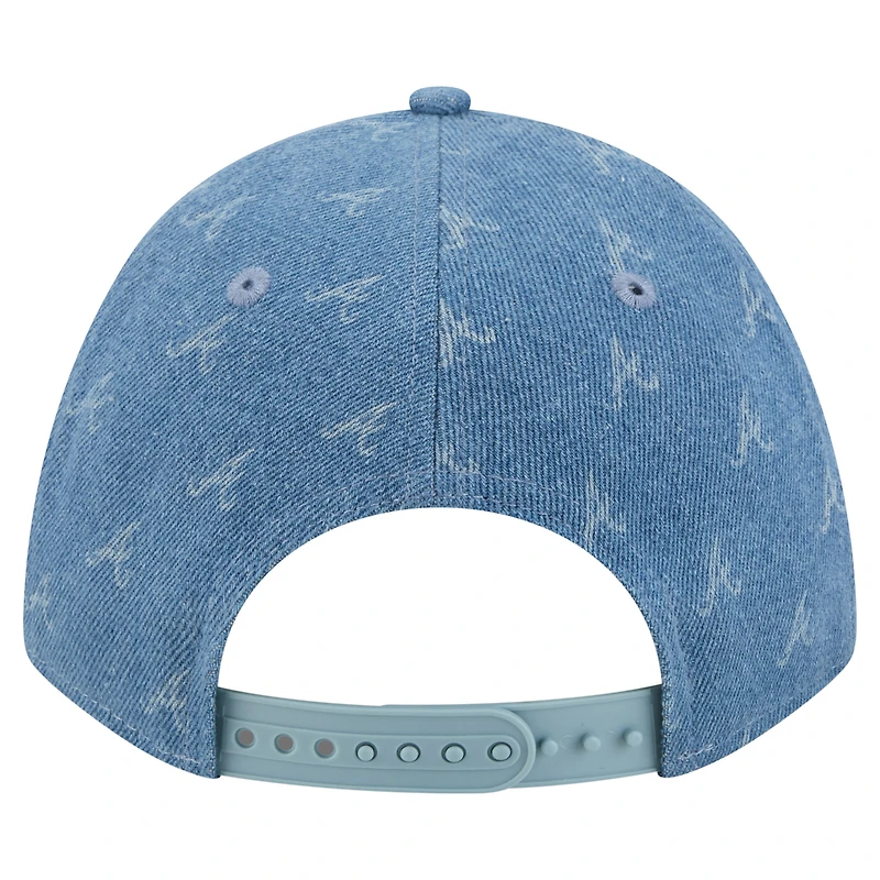 Casquette unisexe New Era Denim Atlanta Braves A-Frame 9FORTY ajustable