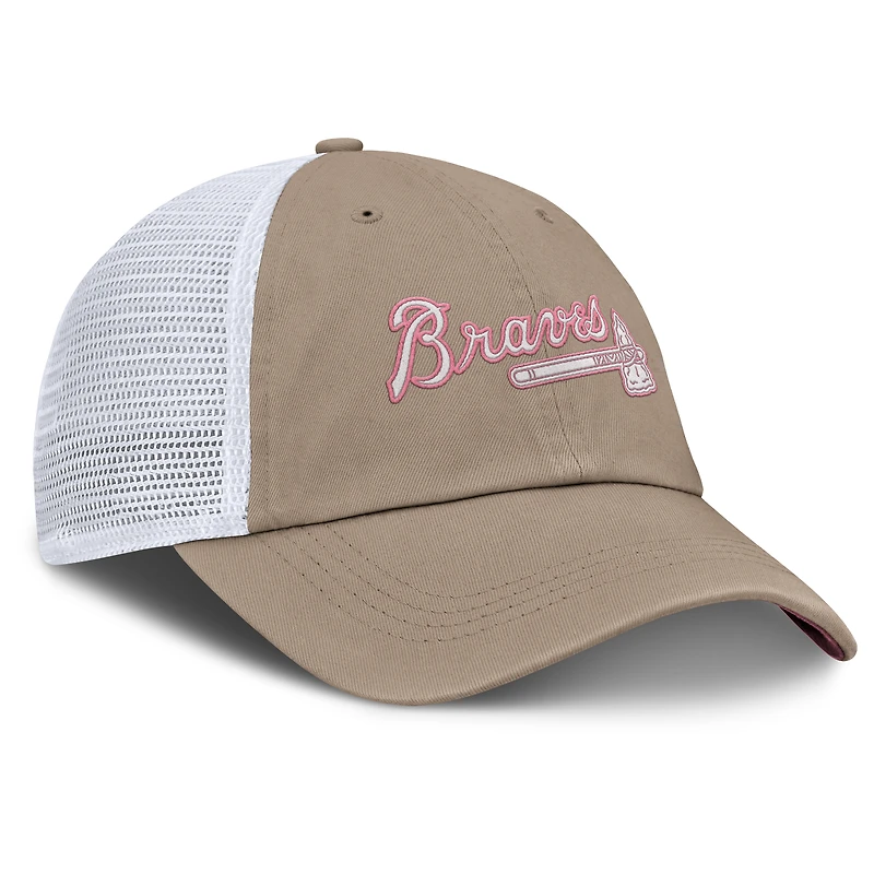 Casquette ajustable Nike kaki/blanche pour la fête des mères des Braves d'Atlanta