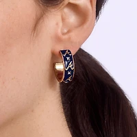 Boucles d'oreilles créoles en émail WEAR By Erin Andrews x BaubleBar des Braves d'Atlanta