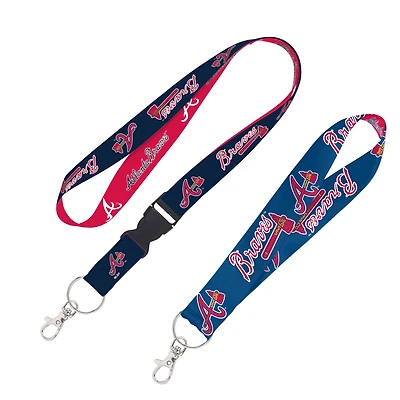 WinCraft Atlanta Braves 2-Pack Lanyard with Detachable Buckle & Key Strap Set