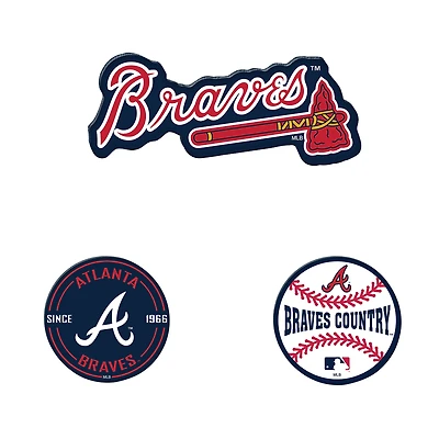 WinCraft  Atlanta Braves 3-Pack Premium Fridge Magnet Set