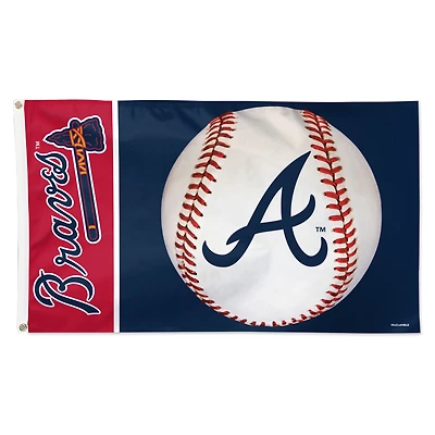 WinCraft Atlanta Braves 3' x 5' Baseball Deluxe Drapeau simple face