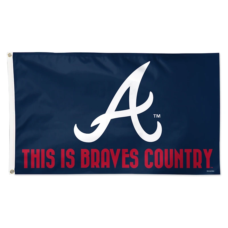 Drapeau de luxe WinCraft Atlanta Braves 3' x 5' à une face avec slogan de l'équipe