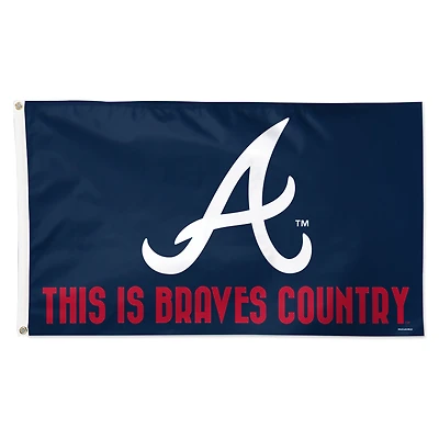 Drapeau de luxe WinCraft Atlanta Braves 3' x 5' à une face avec slogan de l'équipe