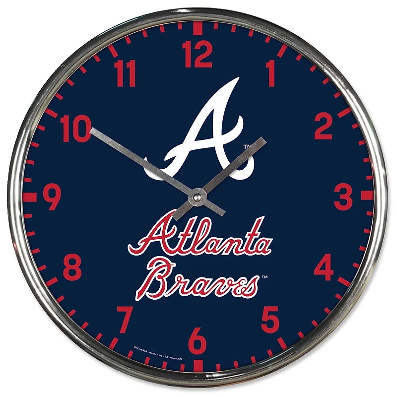 WinCraft Atlanta Braves Chrome Wall Clock