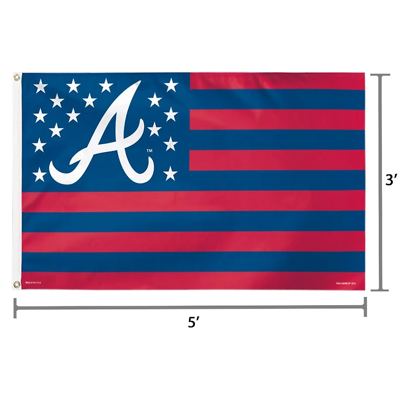 WinCraft Atlanta Braves Deluxe Stars & Stripes Drapeau 3' x 5'