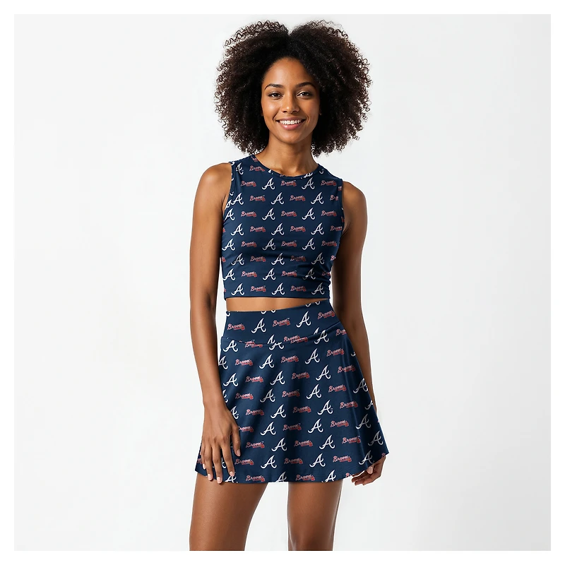 Ensemble débardeur et jupe-short en tricot bleu marine Atlanta Braves de Concepts Sport pour femme