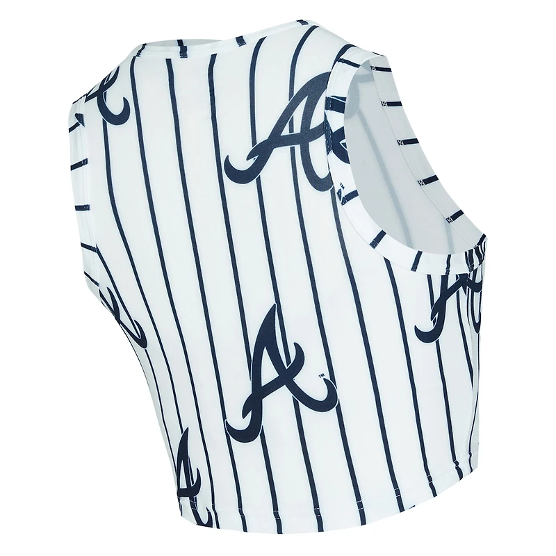 Ensemble débardeur et short à rayures blanches Atlanta Braves Record pour femme Concepts Sport