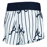 Women's Concepts Sport  White Atlanta Braves Pinstripe Record Tank & Short Set