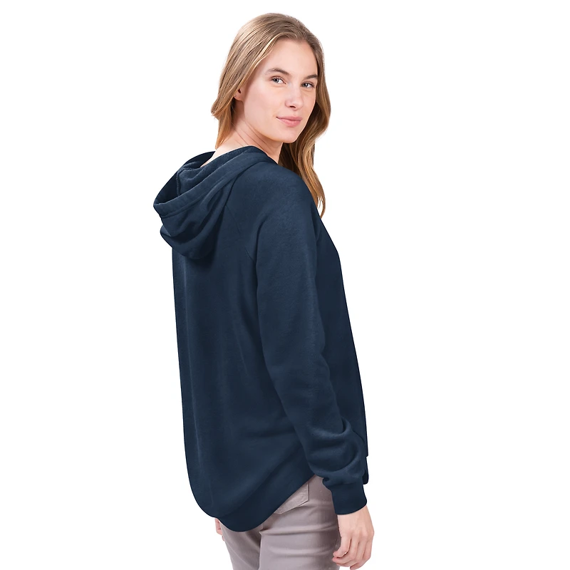 Sweat à capuche en polaire raglan Jordan Angel G-III 4Her by Carl Banks pour femme, bleu marine, des Braves d'Atlanta