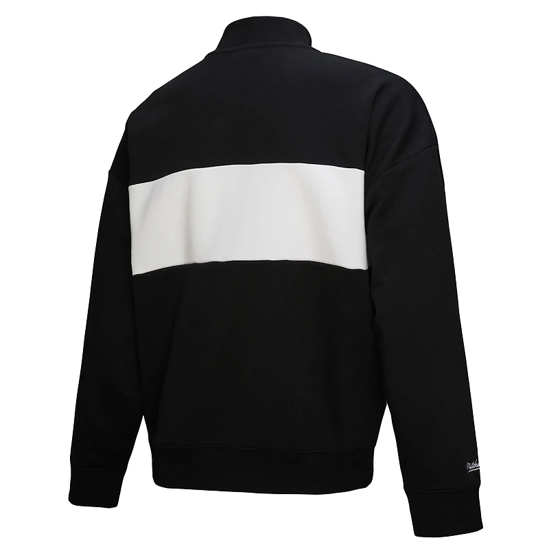 Women's Mitchell & Ness Black Atlanta Braves Cooperstown Collection Quarter-Zip Pullover Top