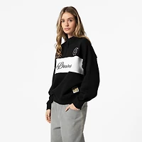 Women's Mitchell & Ness Black Atlanta Braves Cooperstown Collection Quarter-Zip Pullover Top