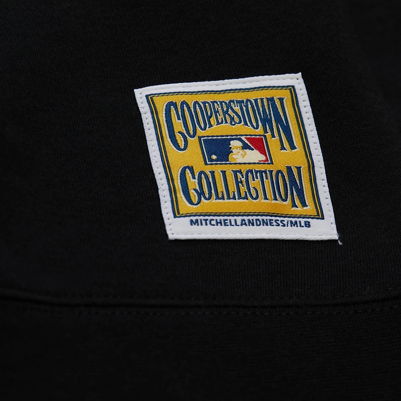 Pull zippé quart de tour noir Mitchell & Ness Atlanta Braves pour femme la collection Cooperstown
