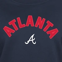 Women's New Era  Navy Atlanta Braves Game Day Color Pullover Sweatshirt