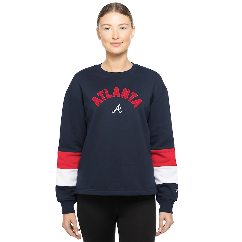 Sweat-shirt à enfiler bleu marine Atlanta Braves Game Day Color pour femme de New Era