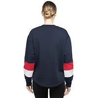 Women's New Era  Navy Atlanta Braves Game Day Color Pullover Sweatshirt