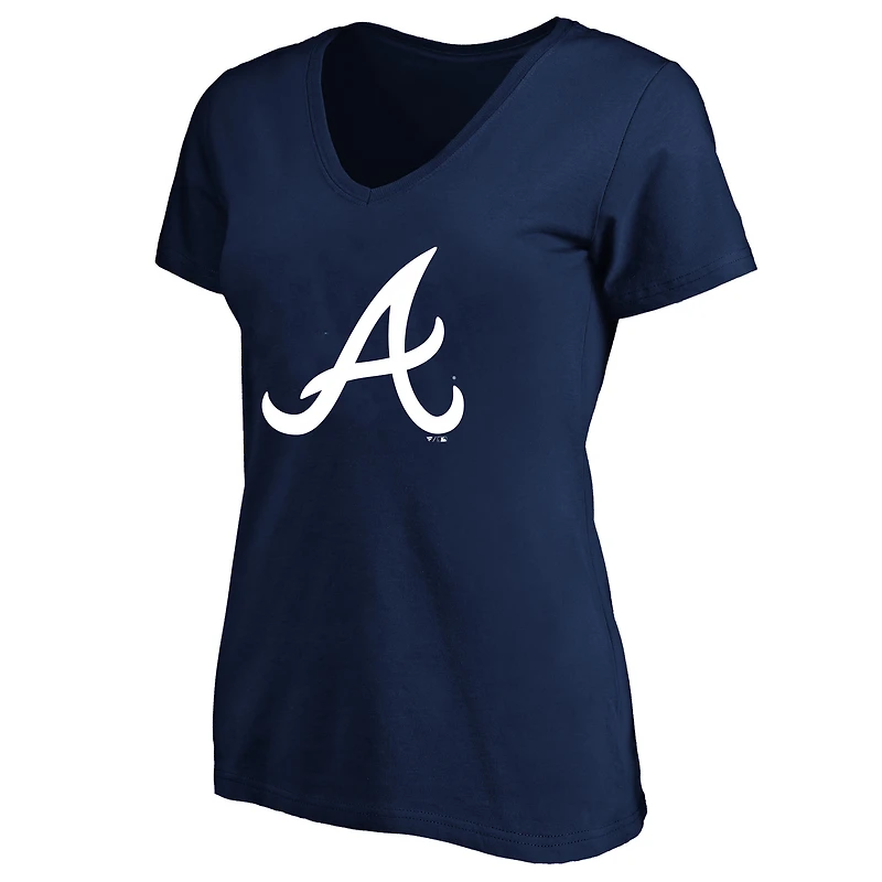 Profil femme Ronald Acuña Jr. Navy Atlanta Braves T-shirt grande taille avec nom et numéro