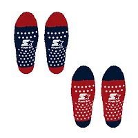 Lot de 2 paires de chaussettes douillettes Starter bleu marine/rouge Atlanta Braves domicile et extérieur pour femme