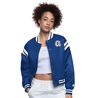 Women's Starter  Navy Atlanta Braves Full Count Full-Snap Varsity Jacket