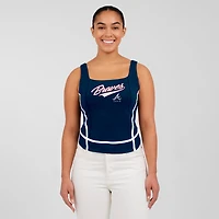 Women's WEAR by Erin Andrews  Navy Atlanta Braves Square Neck Tank Top