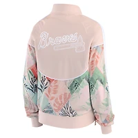 Women's WEAR by Erin Andrews  Sand Atlanta Braves Raglan Full-Zip Track Jacket