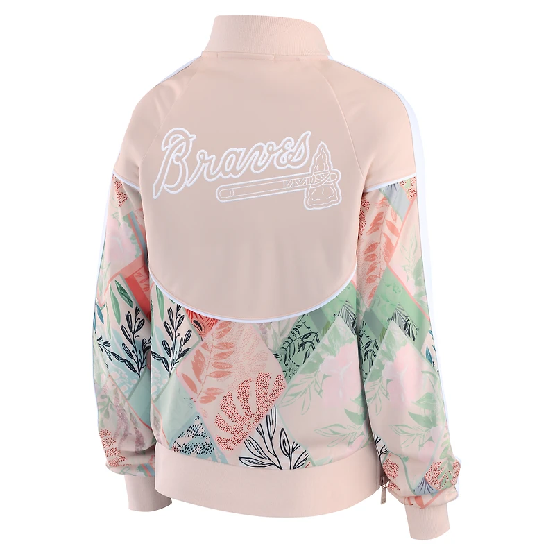 Veste de survêtement entièrement zippée raglan des Atlanta Braves pour femme WEAR by Erin Andrews Sand