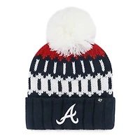 Women's '47  Navy Atlanta Braves Felicity Cuffed Knit Hat with Pom