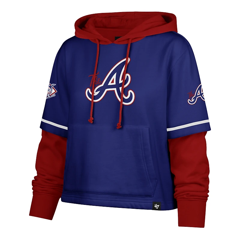 Sweat à capuche court City Connect 47 Royal Atlanta Braves pour femme