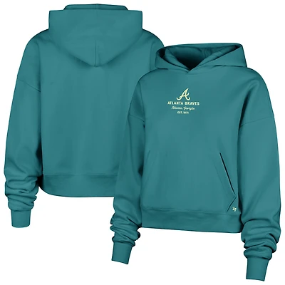 Women's '47 Teal Atlanta Braves Contemporary Basics Anderson Foundation Hoodie